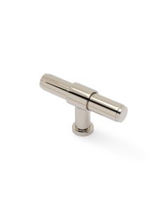 Polished Nickel PVD 80mm Kingston Plain T-Bar Cupboard Knob | AW838P-80-PNPVD