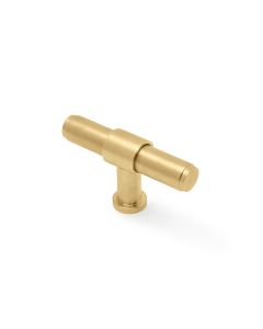 Satin Brass PVD 80mm Kingston Plain T-Bar Cupboard Knob | AW838P-80-SBPVD