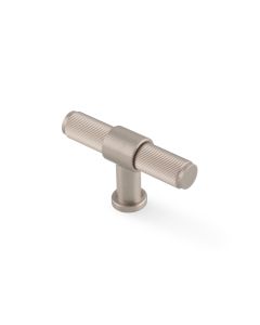 Satin Nickel PVD Kingston Reeded T-Bar Cupboard Knob | AW838R-80-SNPVD