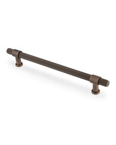 Antique Brass Kingston Reeded Pull Handle-224mm c/c