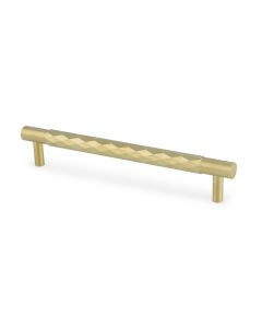 Alexander Wilks Satin Brass PVD 160mm Diamond Cut Cabinet Handle
