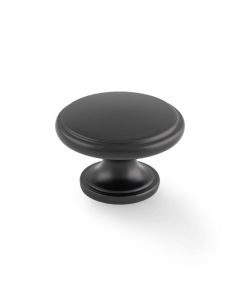 A&W Matt Black Cambridge Round Cupboard Knob | AW849-38-BL