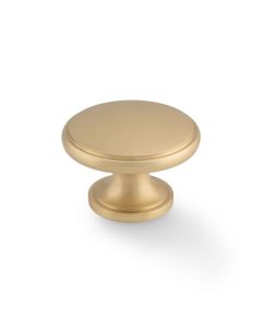 A&W Satin Brass Cambridge Round Cupboard Knob | AW849-38-SB