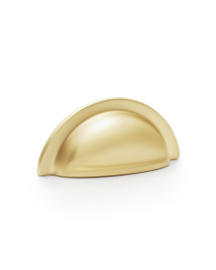Alexander and Wilks Satin Brass Bardom Ridged Cup Handle | AW903SB