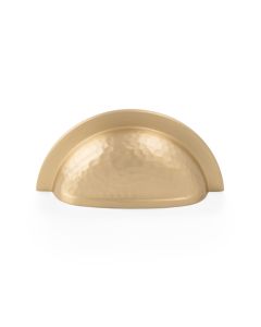 Alexander and Wilks Satin Brass Hammered Cup Handle | AW912SB