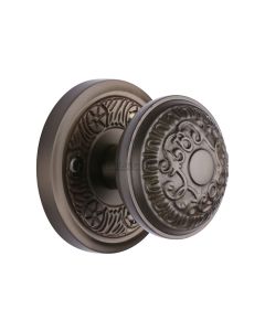 Heritage Brass Matt Bronze Aydon Door Knob on Rose