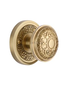 Heritage Brass Satin Brass Aydon Door Knob on Rose