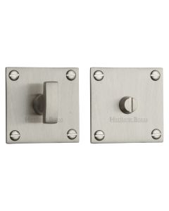 Satin Nickel Square Bathroom Turn & Release - BAU1555