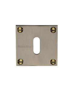 Antique Brass Standard Key Escutcheon Square - BAU1556