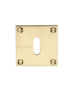 Satin Brass Standard Key Escutcheon Square - BAU1556