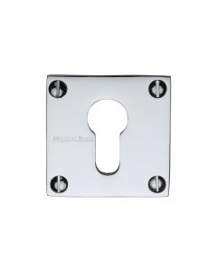 Polished Chrome Euro Profile Cylinder Escutcheon Square  - BAU1558