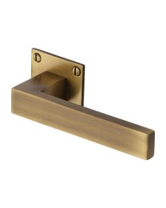 Antique Brass Delta BH Door Handle on Square Rose