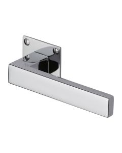 Polished Chrome Delta BH Door Handle on Square Rose