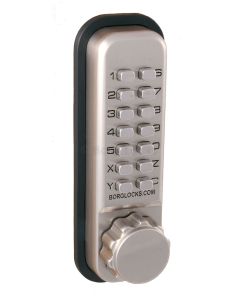 Borg Codestar 2501 Fire Tested Satin Stainless Steel Holdback Digital Lock with latch