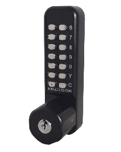 Borg 2702 Marine Grade Black Digital Lock with Key Override, paddle handle & holdback option