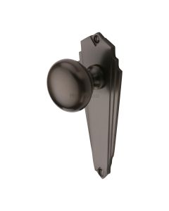 Heritage Brass Matt Bronze Broadway Door Knob on Plate - Lever Latch
