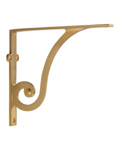 Heritage Brass Satin Brass Ornate Shelf Bracket  |  BR2170 8-SB