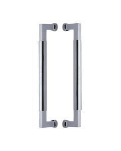 Heritage Brass Polished Chrome Bauhaus Back to Back Door Pull Handle 330mm