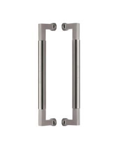 Heritage Brass Satin Nickel Bauhaus Back to Back Door Pull Handle 330mm