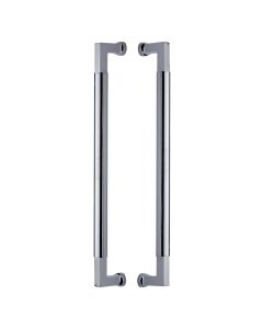 Heritage Brass Polished Chrome Bauhaus Back to Back Door Pull Handle 483mm