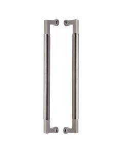Heritage Brass Satin Nickel Bauhaus Back to Back Door Pull Handle 483mm