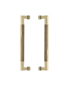 Heritage Brass Polished Brass Bauhaus Knurled Back to Back Door Pull Handle 330mm