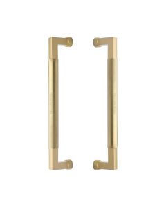 Heritage Brass Satin Brass Bauhaus Knurled Back to Back Door Pull Handle 330mm