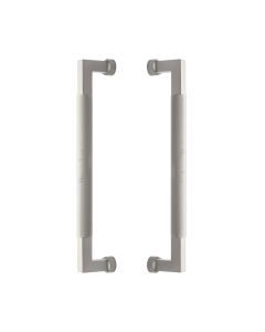 Heritage Brass Satin Nickel Bauhaus Knurled Back to Back Door Pull Handle 330mm