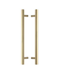 Heritage Brass Satin Brass T Bar Back to Back Door Pull Handle 457mm