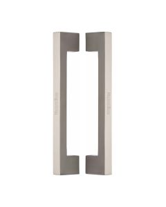 Heritage Brass Satin Nickel Urban Back to Back Door Pull Handle 305mm