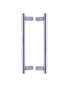 Heritage Brass Polished Chrome Bar Back to Back Door Pull Handle 336mm
