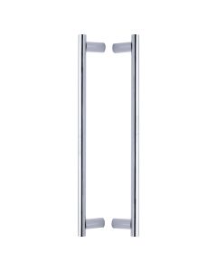 Heritage Brass Polished Chrome Bar Back to Back Door Pull Handle 489mm