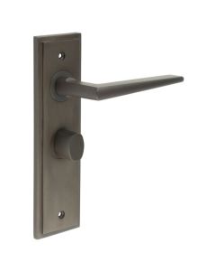 Set Burlington Dark Bronze Mayfair Lever on Bathroom Lock Plate c/c 57mm  | BUR10-453-81DB