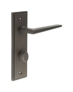 Set Burlington Dark Bronze Mayfair Lever on Bathroom Lock Plate c/c 78mm  | BUR10-456-81DB