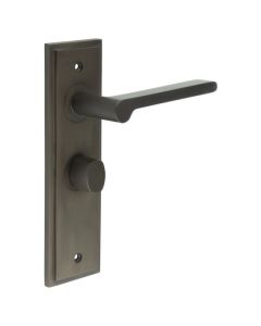 Set Burlington Dark Bronze Fitzrovia Lever on Bathroom Lock Plate c/c 57mm  | BUR15-453-81DB