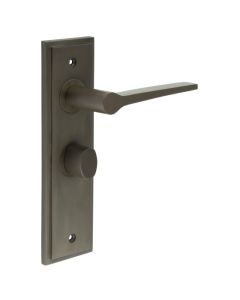 Set Burlington Dark Bronze Knightsbridge Lever on Bathroom Lock Plate c/c 57mm  | BUR20-453-81DB