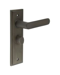 Set Burlington Dark Bronze Kensington Lever on Bathroom Lock Plate c/c 57mm  | BUR25-453-81DB