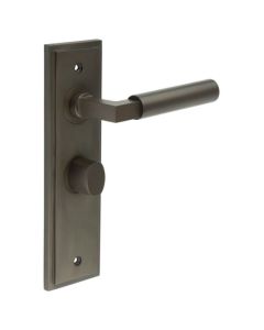Set Burlington Dark Bronze Westminster Lever on Bathroom Lock Plate c/c 57mm  | BUR30-453-81DB