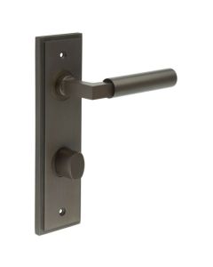 Set Burlington Dark Bronze Westminster Lever on Din Bathroom Lock Plate c/c 78mm  | BUR30-456-81DB