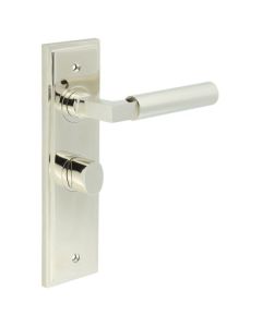 Set Burlington Polished Nickel Westminster Lever on Bathroom Lock Plate c/c 57mm  | BUR30-453-81PN
