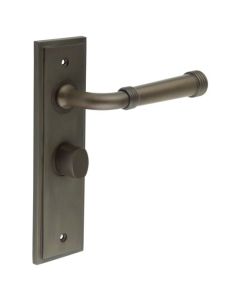 Set Burlington Dark Bronze Highgate Lever on Bathroom Lock Plate c/c 57mm | BUR35-453-81DB