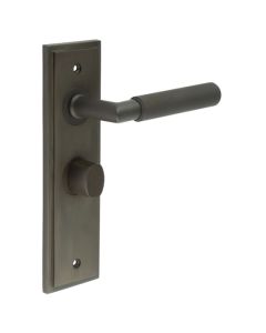 Set Burlington Dark Bronze Piccadilly Lever on Bathroom Lock Plate c/c 57mm  | BUR40-453-81DB