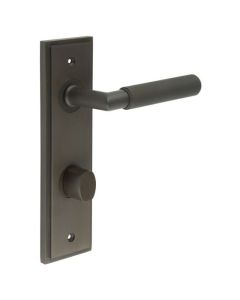 Set Burlington Dark Bronze Piccadilly Lever on Din Bathroom Lock Plate c/c 78mm  | BUR40-456-81DB
