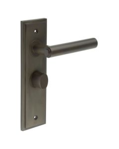 Set Burlington Dark Bronze Richmond Lever on Bathroom Lock Plate c/c 57mm | BUR45-453-81DB
