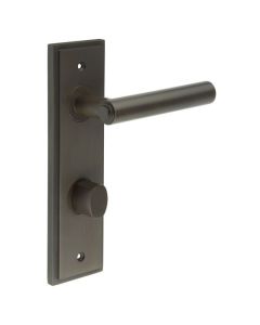 Set Burlington Dark Bronze Richmond Lever on Din Bathroom Lock Plate c/c 78mm  | BUR45-456-81DB