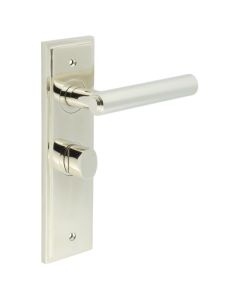 Set Burlington Polished Nickel Richmond Lever on Bathroom Lock Plate c/c 57mm  | BUR45-453-81PN