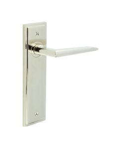 Set Burlington Polished Nickel Mayfair Lever on Latch Plate | BUR10-450PN