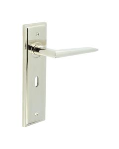Set Burlington Polished Nickel Mayfair Lever on Key Lock Plate  | BUR10-451PN