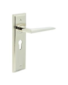 Set Burlington Polished Nickel Mayfair Lever on Euro Lock Plate c/c 47.5mm  | BUR10-454PN
