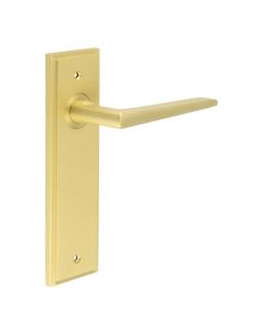 Set Burlington Satin Brass Mayfair Lever on Latch Plate | BUR10-450SB
